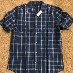 Blue short sleeve button up